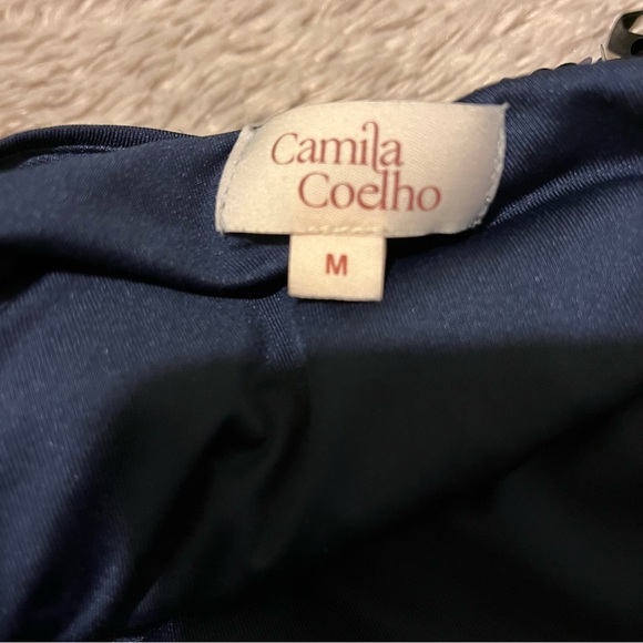 Camila Coelho Sapphire Blue Sequin one shoulder cocktail dress Medium - Picture 11 of 12